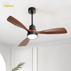 Ventilatore da soffitto in legno Sofucor da 48 pollici con luce e telecomando, motore DC silenzioso, 6 velocità, alta velocità del vento, per camera da letto e soggiorno