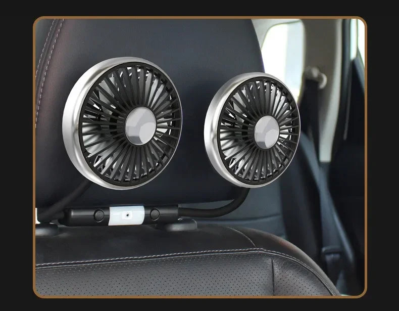 360 °   Ventilatore USB Rotante a Doppia Testa, Ventilatore di Raffreddamento a 3 Velocità per Auto e Casa, Ventilatori Silenziosi, Elettrodomestici