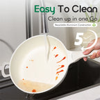 DONNOR 15 Pezzi Pentole e Padelle in Ceramica Set di Pentole Sane Antiaderenti Set da Cucina Set da Cucina con Padella a Induzione RV Set JT530
