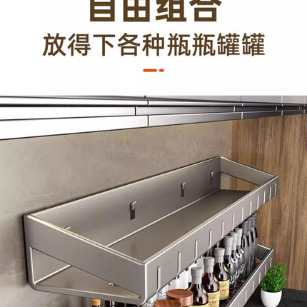 Condizionatori da cucina a parete Scaffale per spezie Scaffale per organizer Scaffale per cucina Organizzatori per scaffali da parete Gancio per appendere per la cucina