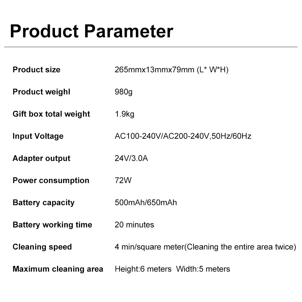 PuRuiKai Tragbarer Fensterputzroboter, intelligente Reinigung mit Doppeldüsen-Wassersprüher, Fernbedienung