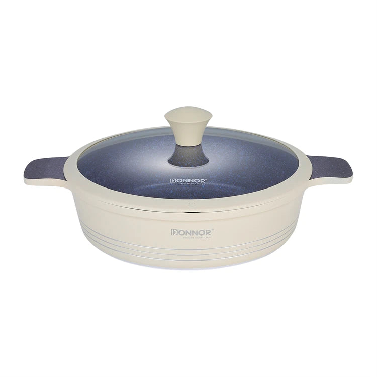 DONNOR 15-teiliges Keramik-Kochgeschirr-Set Töpfe und Pfannen Set Antihaft-Induktionsküche Platzsparendes Kochgeschirr-Set Induktion RV-Set JT445