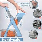 Affettatrice per Verdure Sicura con 4 Modalità, Tritatutto Regolabile, Utensile da Cucina per Tagliare a Cubetti e Julienne (Azzurro)