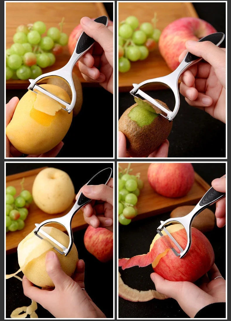 Pelapatate in acciaio inossidabile, pelapatate multifunzione, grattugia per carote, utensili da frutta, accessori da cucina, pelapatate gastronomico