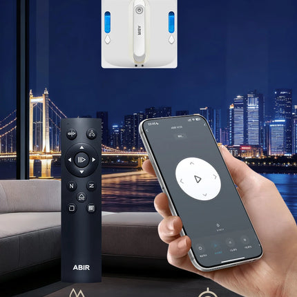 ABIR WD9 Window Cleaning Robot, 4-Way Water Spray, Floating Scraper Technology, Laser Sensor, 9000PA Vacuum Suction, Intelligent Memory