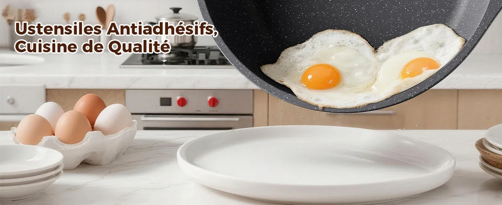 Padella alta 24 cm con coperchio – Padella antiaderente in granito, compatibile con l'induzione