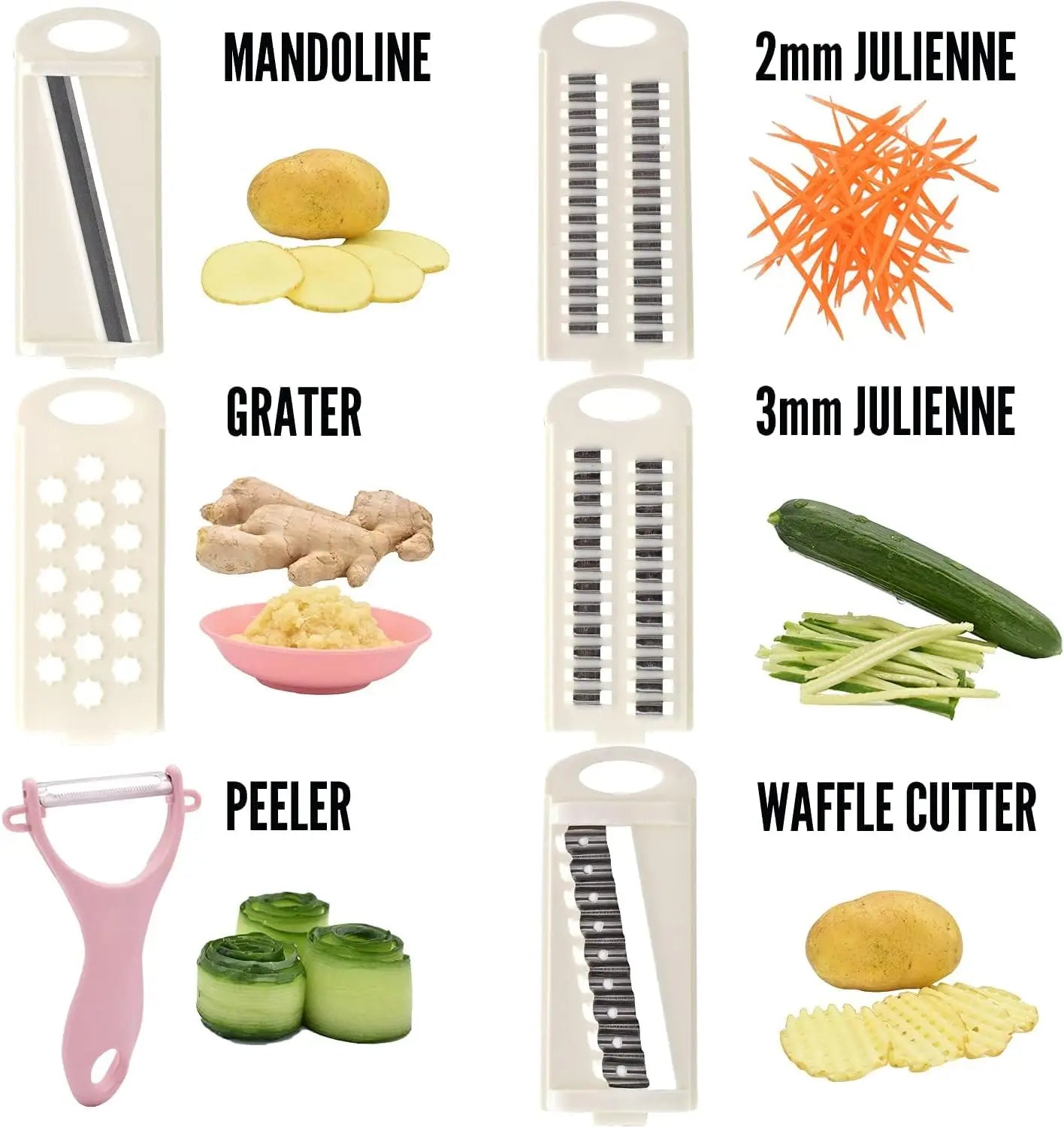 Multifunktionaler 5-in-1-Gemüseschneider, Zwiebelschneider, Food Chopper, Küchenmandoline, Gemüsehobel