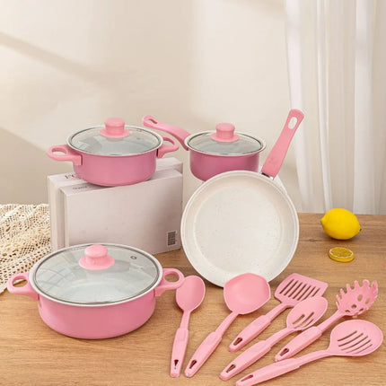 13 pezzi durevoli set di pentole antiaderenti Maifanstone multifunzionale zuppa di latte pentola utensile da cucina padella per uso domestico