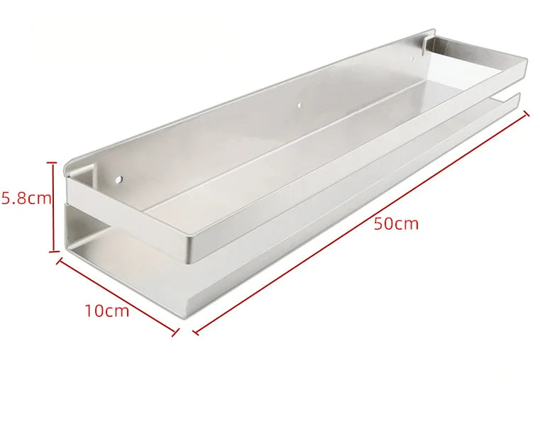 Portaspezie in Acciaio Inox Senza Foratura, Organizzatore da Parete per Cucina e Bagno, Organizzatore per Stoccaggio Domestico