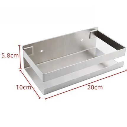 Stainless Steel Spice Rack No Drilling, Wall Mounted Organizer for Kitchen and Bathroom, Home Storage Organizer
