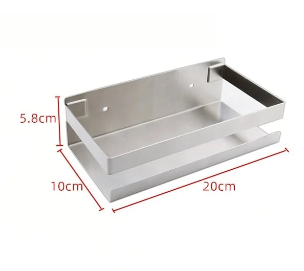 Portaspezie in Acciaio Inox Senza Foratura, Organizzatore da Parete per Cucina e Bagno, Organizzatore per Stoccaggio Domestico