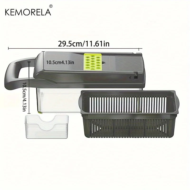 14/16 in 1 Tritatutto per verdure multifunzionale Tritatutto per cipolla Manico Griglia per alimenti Chopper per alimenti Cucina Affettatrice per verdure Dicer Cut