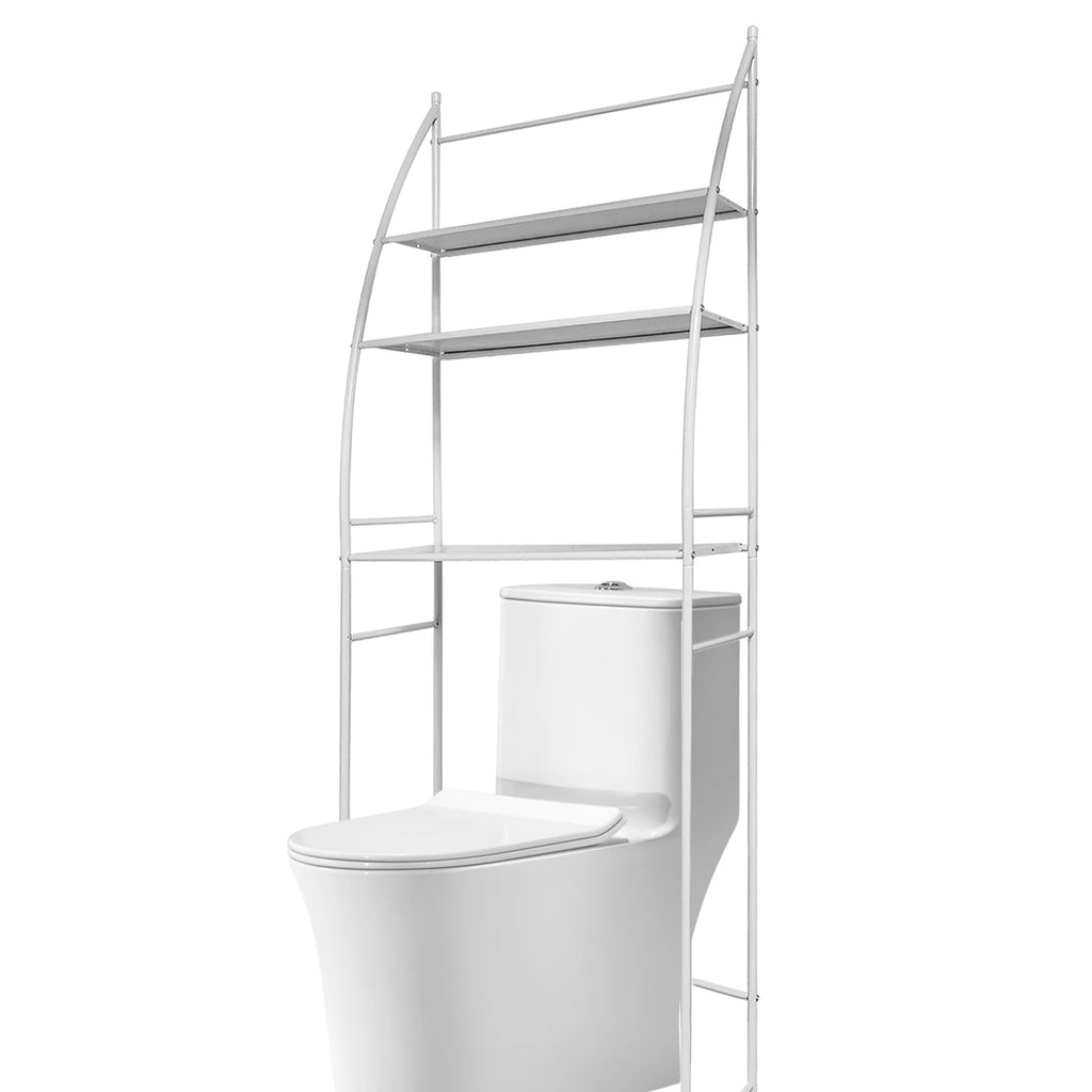 3-stöckiges Metall-WC-Regal, Badezimmer-Organizer über der Toilette, für Küche, Waschküche, Wohnzimmer, kein Bohren erforderlich.