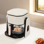 Friggitrice ad Aria da Tavolo Bianca 4.5L con Cestello Trasparente e Spina EU