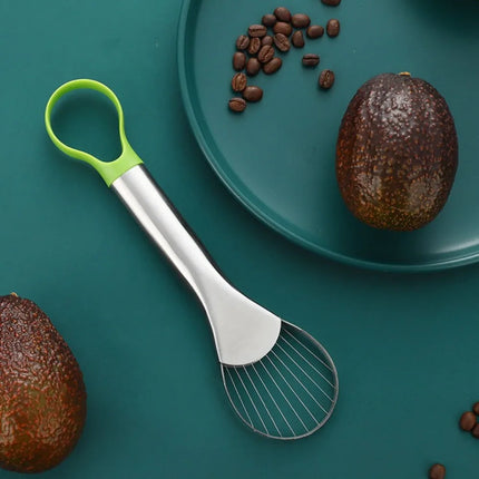 2-in-1 Avocado Slicer Stainless Steel Avocado Cutter Peeler Knife Kiwi Salad Slicer Peeler Kitchen Gadgets Fruit and Vegetable Tools