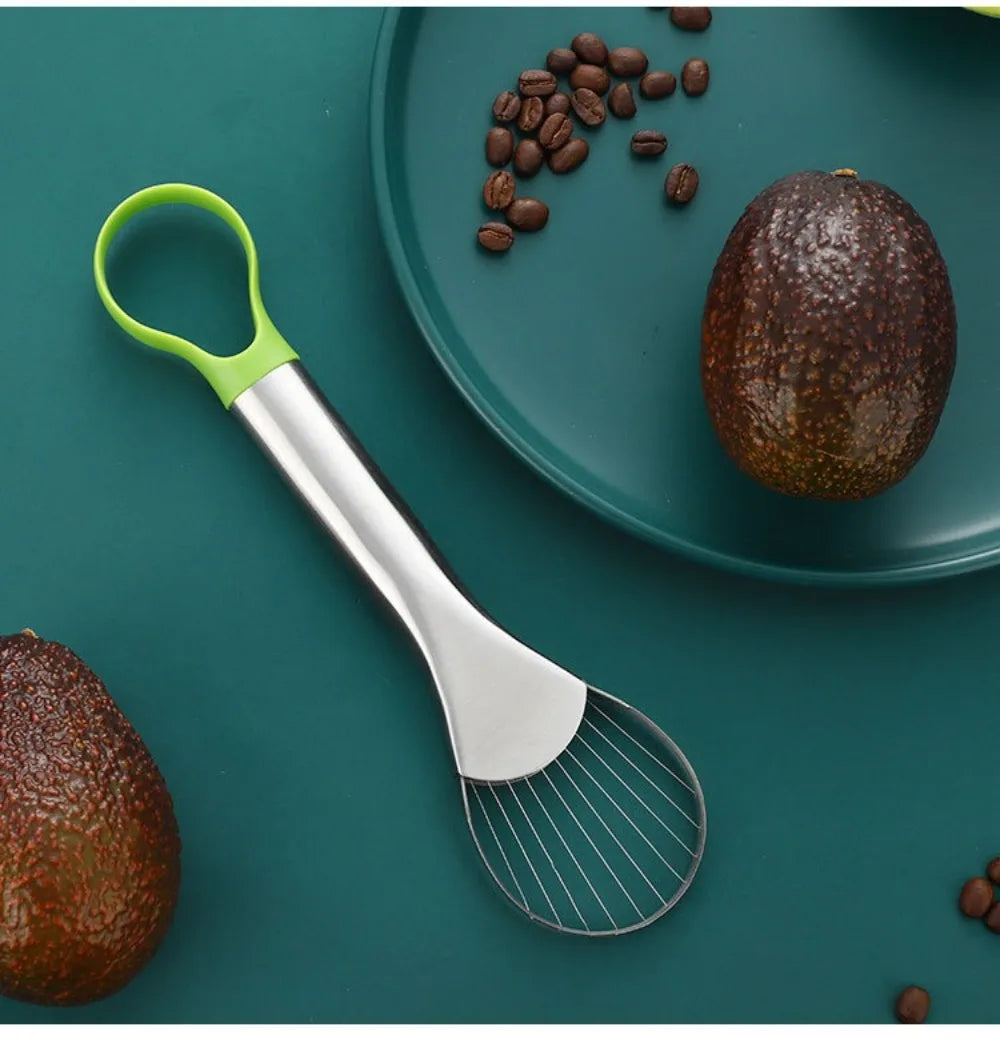 2-in-1 Avocado-Messer aus Edelstahl, Avocado-Schneider, Kiwi-Schälmesser, Salatschneider, Schäler, Küchen-Gadgets, Obst- und Gemüsewerkzeuge
