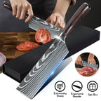 ZENG Professionelles 7-Zoll-Kochmesser – ultrascharf und langlebig, Edelstahl mit Holzgriff und lasergravierter Damast-Optik, mit Geschenkbox