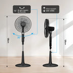 Taylor Swoden leiser Standventilator, DC-Lüfter 25 dB mit Fernbedienung, 3258,6 m³/h, 28 Geschwindigkeiten, 7 Blätter, 40 W, 12 Std. Timer, Anti-Mücken,