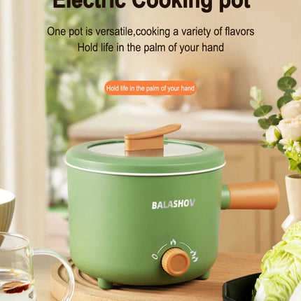 Mini fornello elettrico multifunzionale, pentola antiaderente, padella per ramen, fornello elettrico piccolo da 1,7 litri per dormitorio