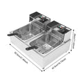 Friggitrice Elettrica a Doppia Vasca Bymaocar EF-82 2.5KW+2.5KW 30L Acciaio Inox 410
