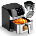 Friggitrice ad aria calda Oyajia 8 litri, 1800 W, 10 modalità di cottura, 80-200 °C