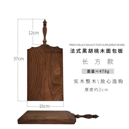 Premium Black Walnut Serving Tray, Handmade Kitchen Cutting Board with Natural Wood Grain, Smooth Polished for Dining Table