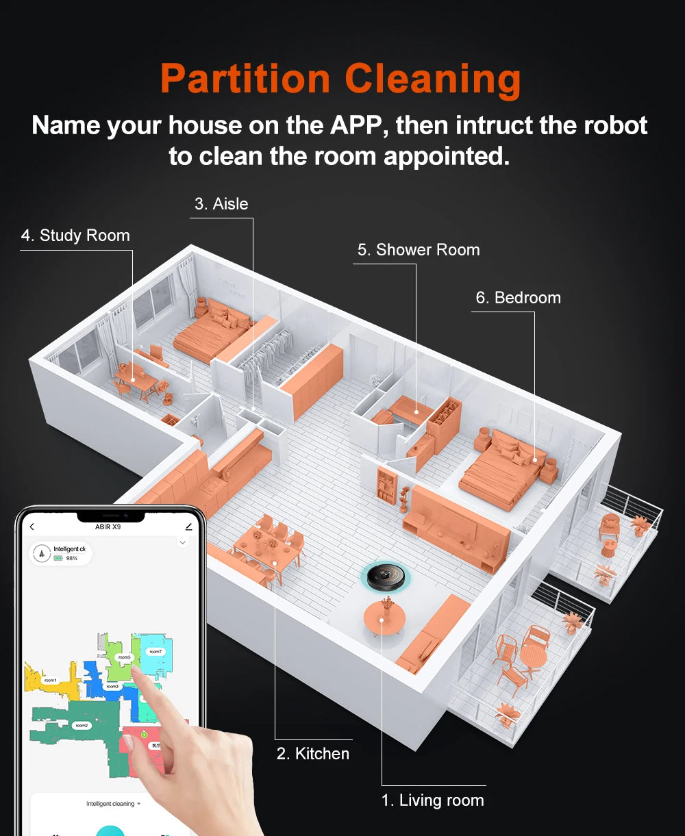 (Codice promozionale: GCC800)Aspiratore Robot ABIR X9, Navigazione Laser, Aspirazione 6500Pa, Mappa Multi-piano, Doppia Lampada UV, Controllo Zone Intelligente, Tecnologia Auto Carpet Boost, Versione di Fascia Alta