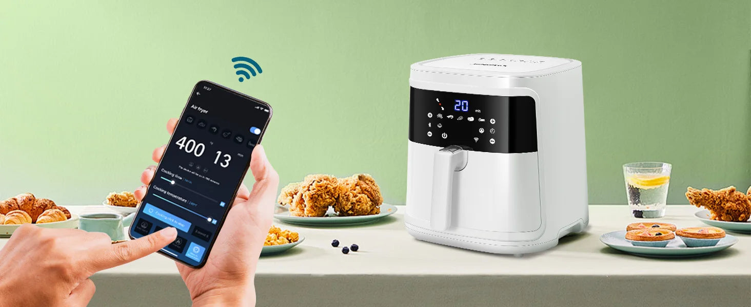 Aigostar White Cube 7L 1900W Friggitrice ad Aria Intelligente con Controllo App e WiFi