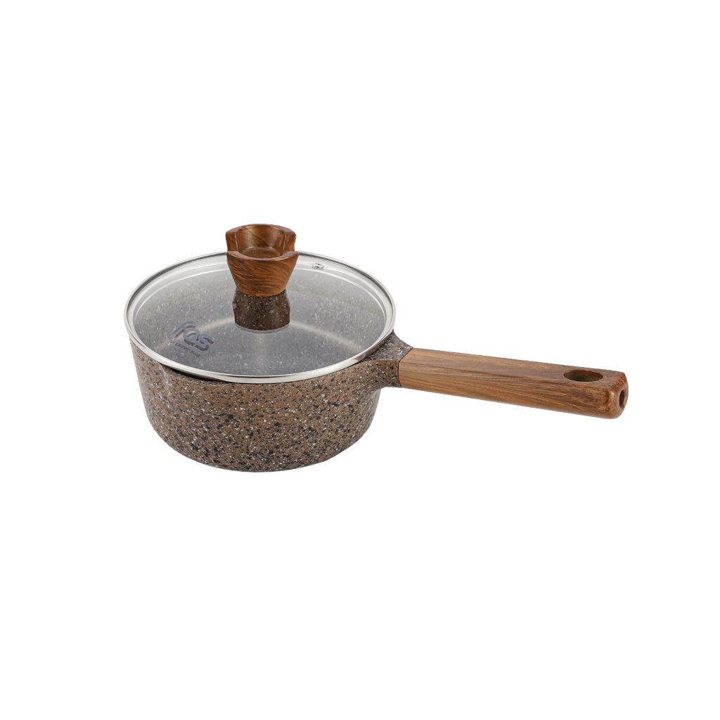 DONNOR Pentola per Latte Antiaderente in Granito da 16cm/6.3 Pollici, Senza PFOA, a Basso Contenuto di Fumo, Compatibile con Piani a Induzione e Gas, Facile da Pulire, Piccola Casseruola