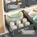 2 Pezzi Organizzatore Estraibile per Armadietto da Cucina, Ripiano Scorrevole per Stoccaggio Sotto Lavello, Pentole, Padelle, Spezie, Senza Foratura