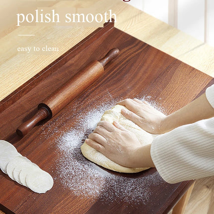 Solid Ebony Wood Cutting Board, Heavy Duty Butcher Block with Juice Groove, Extra Large and Reversible