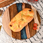 WXCOO Akazienholz-Harz-Rundschneidebrett, Küchenschneidebrett für Steak-Snacks, Obst-Schneidebrett, lebensmittelechtes Schneidebrett, verdickt