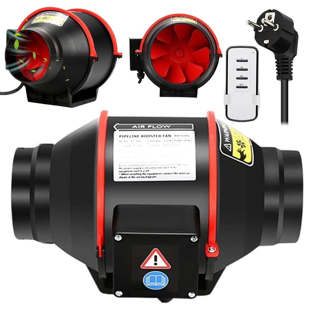Ventilatore per condotto regolabile da 100 mm, ventilatore da incasso, aspiratore silenzioso da 310 m³/h con telecomando per bagno, toilette, cucina, serra, tenda, garage