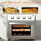 Mini Forno con Funzione di Frittura ad Aria Calda, 1600W, Timer 60 Min
