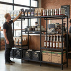 Commercial 9-Tier Metal Shelving, Reinforced Steel Rack for Display and Storage, Ideal for Cafes, Bars, and Kitchens
