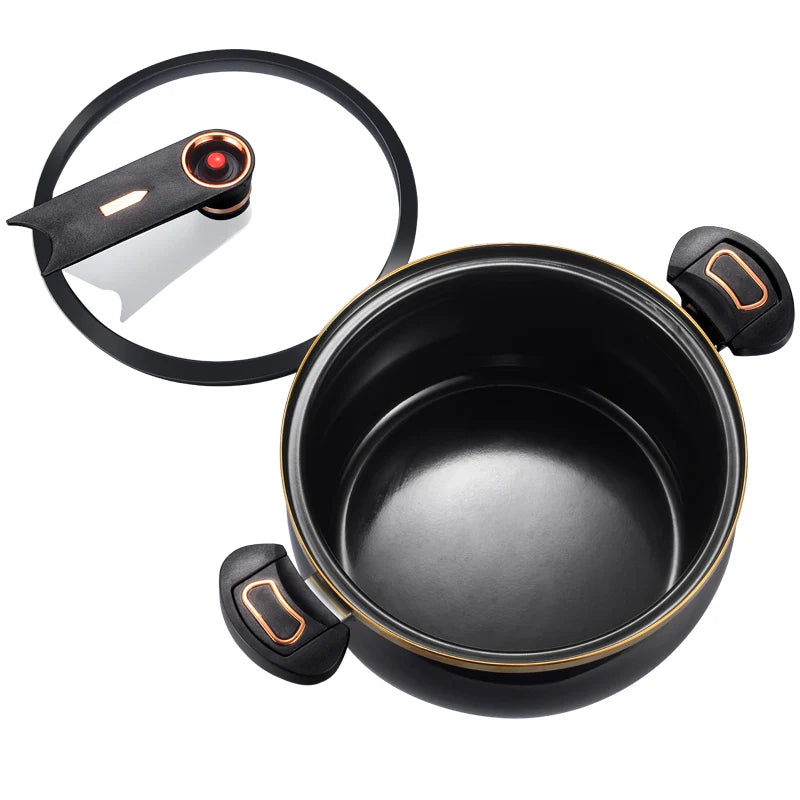 1 pentola a pressione Fat Daddy Micro, grande capacità da 7 litri, 26 cm, adatta per uso domestico, pentola antiaderente multifunzionale per stufare e cucinare zuppe, compatibile con piani cottura a induzione e fornelli a ga