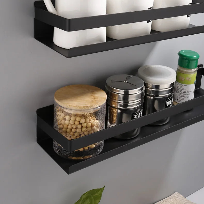 Portaspezie in Acciaio Inox Senza Foratura, Organizzatore da Parete per Cucina e Bagno, Organizzatore per Stoccaggio Domestico