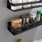 Portaspezie in Acciaio Inox Senza Foratura, Organizzatore da Parete per Cucina e Bagno, Organizzatore per Stoccaggio Domestico