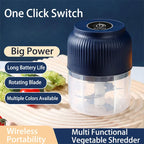 Mini Akku-Zerkleinerer, 250ml, USB-wiederaufladbar, Knoblauch- und Gemüseschneider, Knoblauchpresse