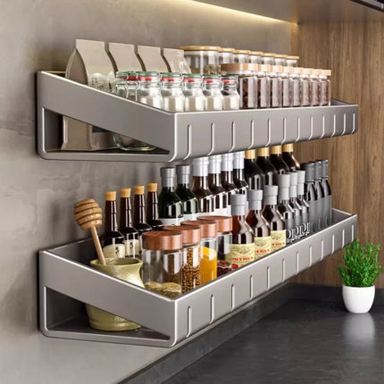 Condizionatori da cucina a parete Scaffale per spezie Scaffale per organizer Scaffale per cucina Organizzatori per scaffali da parete Gancio per appendere per la cucina