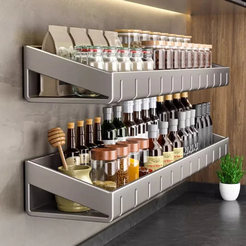 Condizionatori da cucina a parete Scaffale per spezie Scaffale per organizer Scaffale per cucina Organizzatori per scaffali da parete Gancio per appendere per la cucina