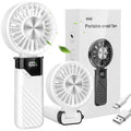 Ventilatore portatile, mini ventilatore, ventilatore portatile ricaricabile con batteria da 4000 mAh, 5 velocità, display, ventilatore USB pieghevole per concerti, viaggi, estate, ufficio, casa, regalo