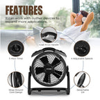 XPower FC-100 Ventilatore Industriale ad Alta Prestazione per Tutta la Stanza, Circolatore d'Aria, Ventilatore da Pavimento Multiuso a Velocità Variabile