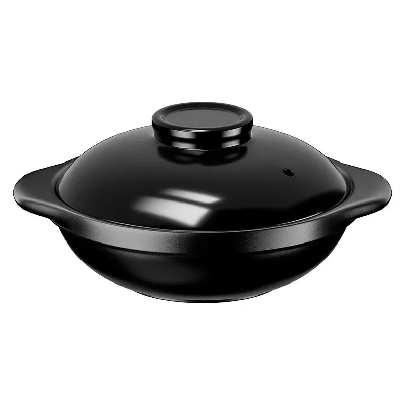 1 pentola in argilla ceramica con coperchio - Pentola in argilla di grado ristorante tradizionale asiatico per cucinare il delizioso riso, ciotola in pietra poco profonda