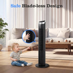 Aigostar Digitaler Turmventilator mit Fernbedienung/12-Stunden-Timer. 4 Modi und 3 einstellbare Geschwindigkeiten. 45W Leistung, 65° Oszillation, 93CM, für Zuhause und Büro, Schwarz