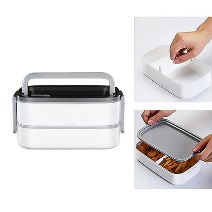 Lunch Box termico Lunch Box per pasto a 2 strati con manico Insalatiera resistente alle perdite per viaggi scolastici Lavoro all'aperto Campeggio