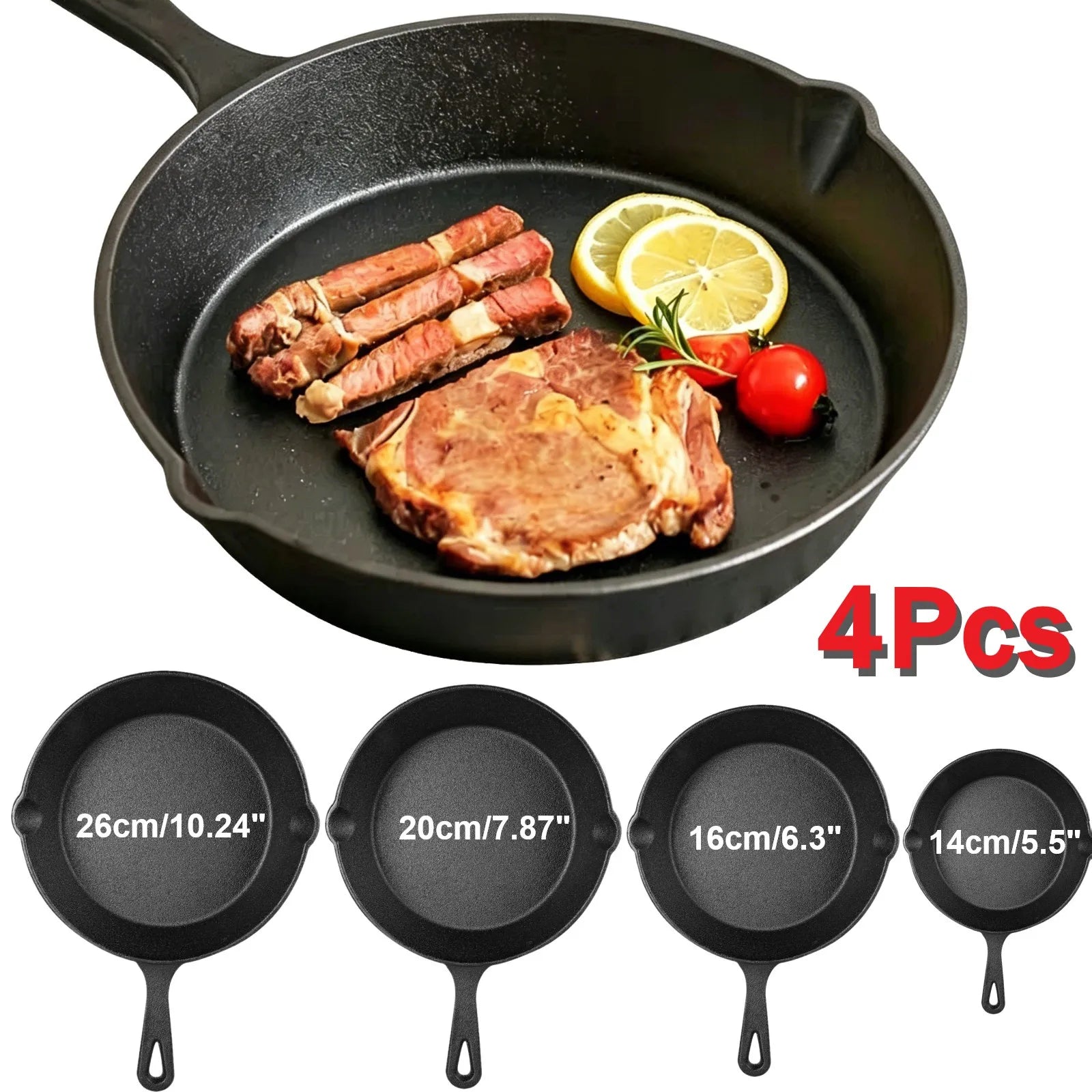 Padella Antiaderente per Cucina, Pentola per Uova e Omelette, per Fornelli a Gas, Induzione, Forno, Campeggio, Grigliate e Accessori BBQ