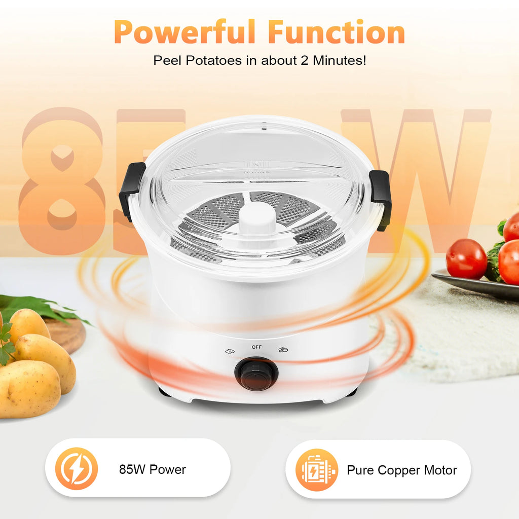 85 W Elektrischer Kartoffelschäler, Automatischer Kartoffelschäler mit Ein-Knopf-Bedienung, für Küchen, Restaurants, Fast-Food-Läden