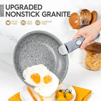 8" 9,5" und 11" Antihaft-Bratpfannen-Set mit abnehmbarem Griff, stapelbare Induktionspfanne für Camping-Wohnmobil-Kochen