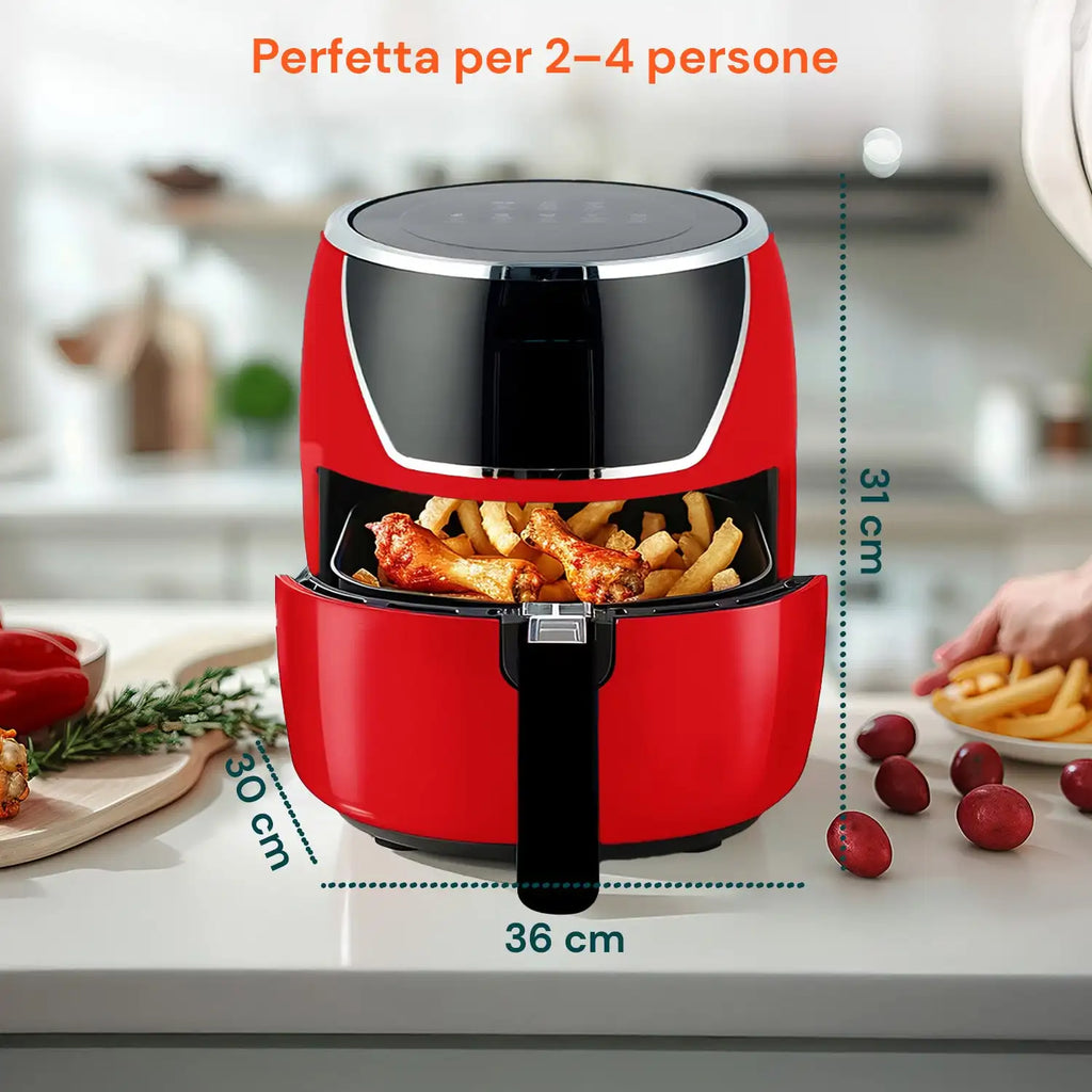 Friggitrice ad Aria 5L 1400W con Timer 60 Minuti e Display LED Touch